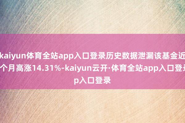 kaiyun体育全站app入口登录历史数据泄漏该基金近1个月高涨14.31%-kaiyun云开·体育全站app入口登录